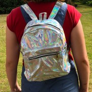 Silver Holographic Back Pack